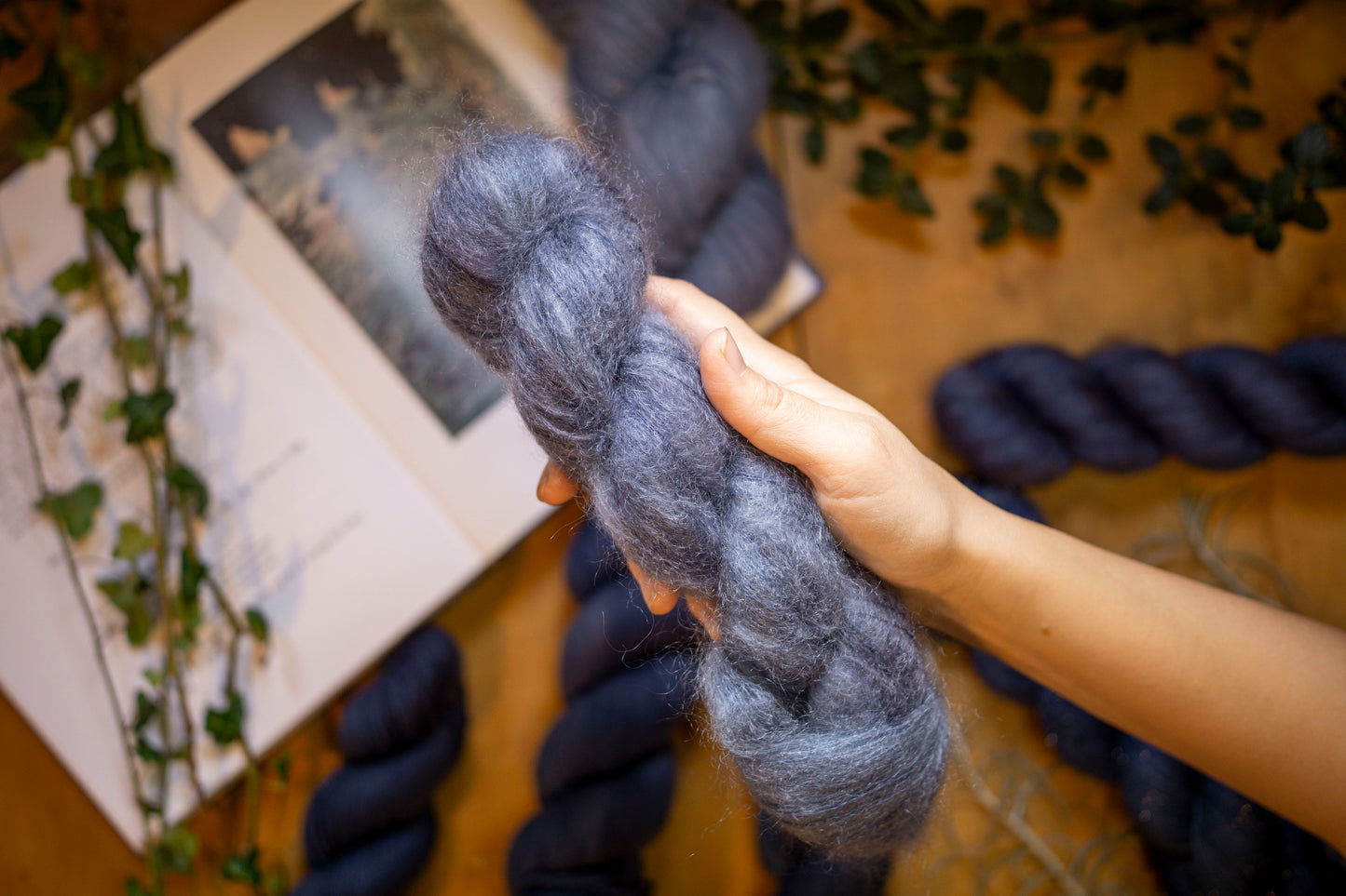 Midnight Feather - Mohair Fluff